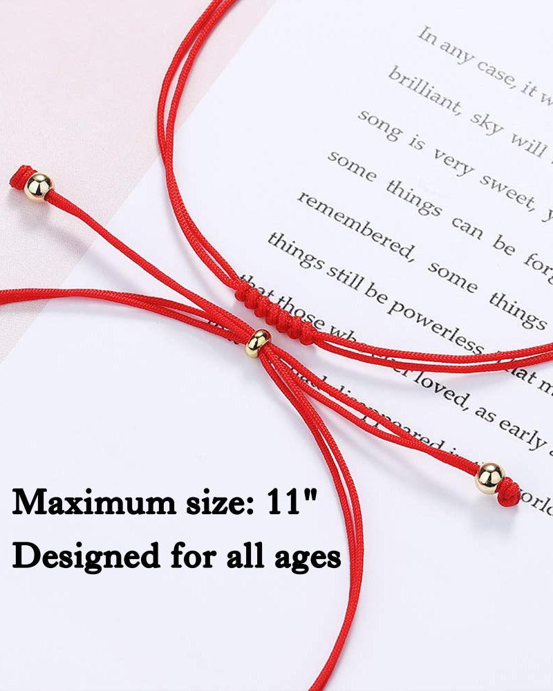 Shonyin Lucky Red String Bracelets Family 7 knots Kabbalah Protection Thread Handmade String Bracelets for Women Men Friends 3 PCS - Image 3